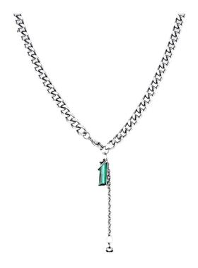 CCO吊坠项链绿锆石冷淡风潮酷男款配饰锁骨链送男友李政绪同款