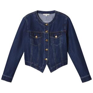 PSALTER诗篇复古时尚截短式减龄圆领牛仔短外套2025春季款