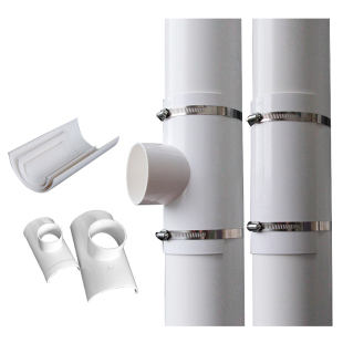 PVC开口三通补漏片排水管件快速抢修配件接头器110哈夫节50变径75