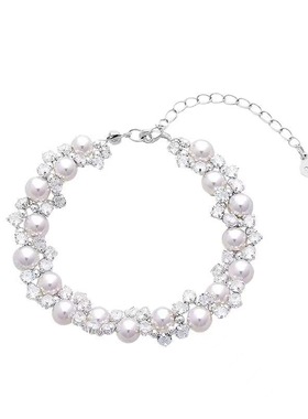 轻奢爆闪镶钻曼塔珍珠手链