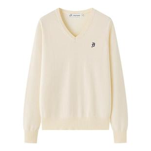 东京岁时记jk外套米白色针织V领套头毛衣女款春秋纯棉上衣灰野川