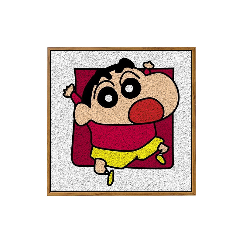 雅调diy肌理画蜡笔小新儿童手工