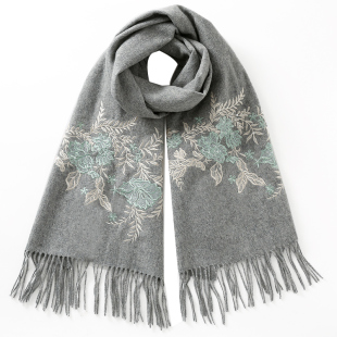 恒源祥国货品牌羊毛围巾宽松中老年女士妈妈无羊绒大披肩斗篷秋冬