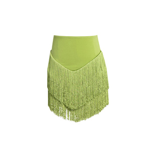 茜卡索 拉丁舞裙儿童专业跳舞流苏半身裙女童练功裙子半裙G2274