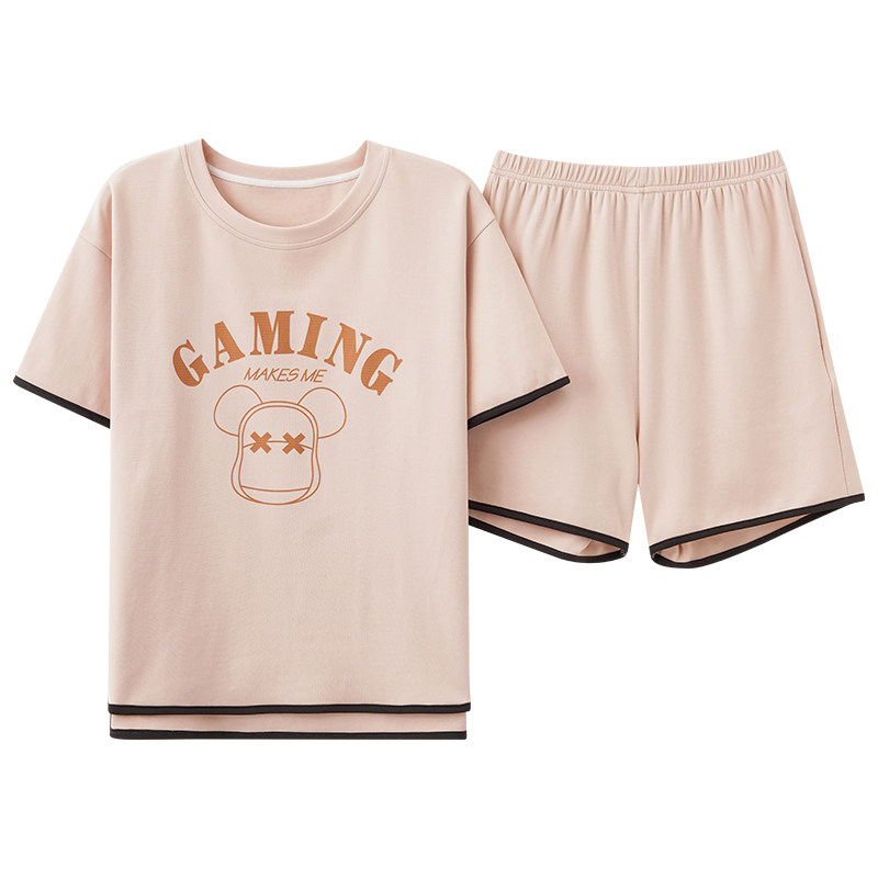 夏季女士薄款短袖睡衣纯棉家居服