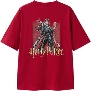 【哈利波特IP】巴拉巴拉男童短袖T恤大童亲子装夏季儿童红色上衣