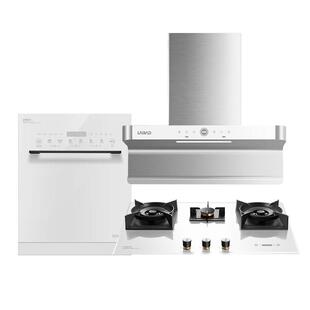 德国莱梅德肖特玻璃7字型抽吸油烟机三眼定时燃气灶洗碗机套装