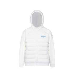 Amoeba美式刺绣雪花拼接针织薄款连帽排骨羽绒服男女冬季显瘦外套