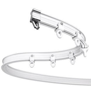 可弯曲轨道窗帘吊轨软阳台拐弯转角飘窗u形l型弧形纱帘滑轨窗帘盒