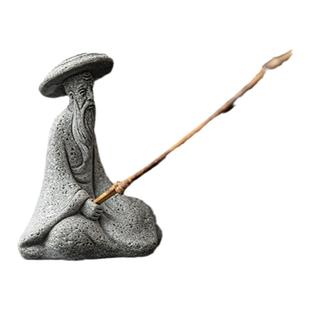 微景观姜太公钓鱼茶宠摆件假山鱼缸盆栽造景桌面装饰品创意钓渔翁