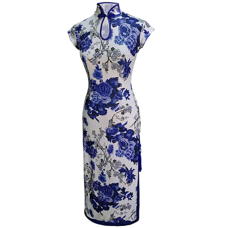 艾美舞服拉丁舞服演出服修身性感开叉高领碎花复古拉丁舞裙连衣裙