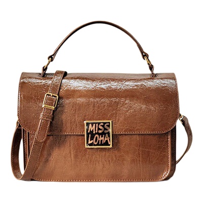 乐花惜时品牌正品女包高级油蜡皮邮差包时尚百搭洋气手提斜挎包潮