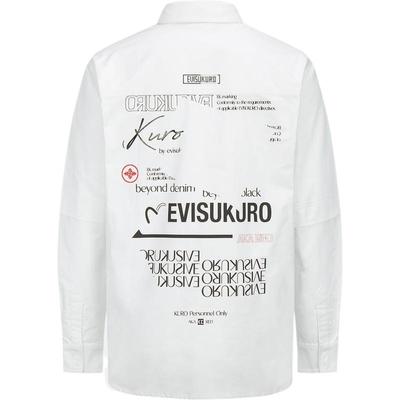 Evisu男士海鸥印花休闲长袖衬衫