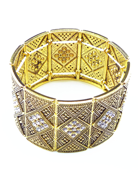 暗金水钻星星菱形点阵弹力线手链