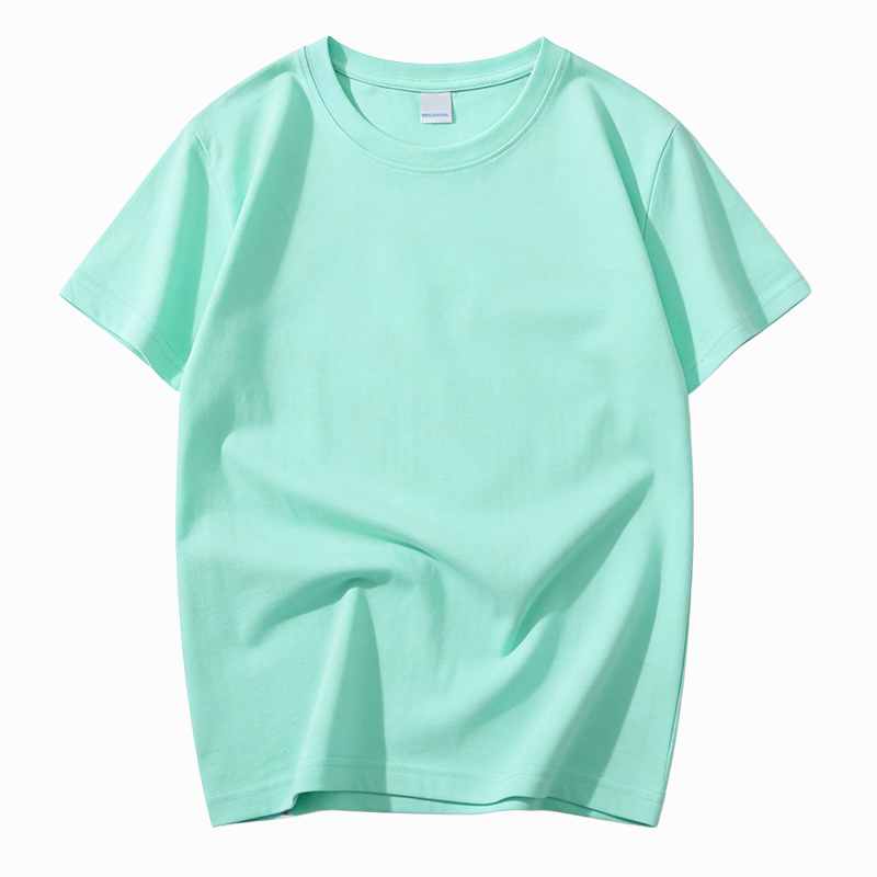 多巴胺儿童彩色短袖幼儿园班服纯棉糖果色t恤短袖纯色亲子装套装