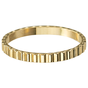 14K包金2mm细版小金柱条纹戒指女 简约冷淡风素圈戒指尾戒小指