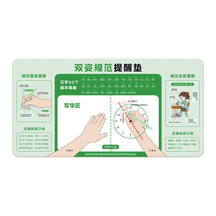 儿童正姿写字垫规范小学生写作业握笔姿势书桌垫学习端正写字桌布