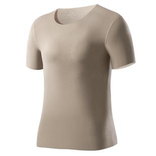 简云羊毛蚕丝保暖内衣男士内搭加绒上衣德绒发热打底衫无痕短袖冬