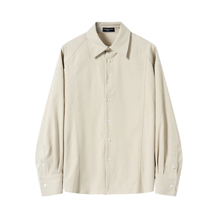 白口阳【南法假期】卡其色系刺绣廓形外套oversize重磅帆布衬衫男