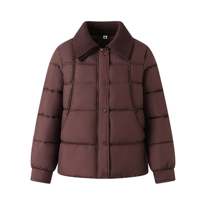 妈妈冬装羽绒棉服外套女2025新款洋气中老年轻便保暖加绒棉衣短款