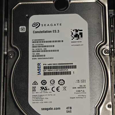 希捷4T SAS ST4000NM0023 7.2k 128议价