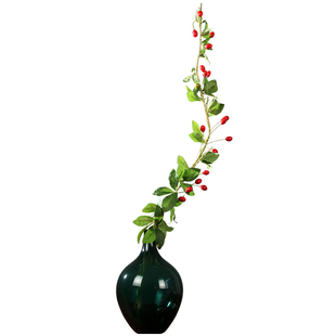 仿真红果枸杞长枝花艺绿叶藤条软装饰品发财果假花泡沫果子样板间