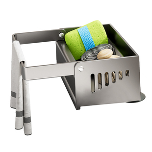 厨房小号置物架吸盘窄边收纳小尺寸海绵抹布架水槽极窄小型沥水架