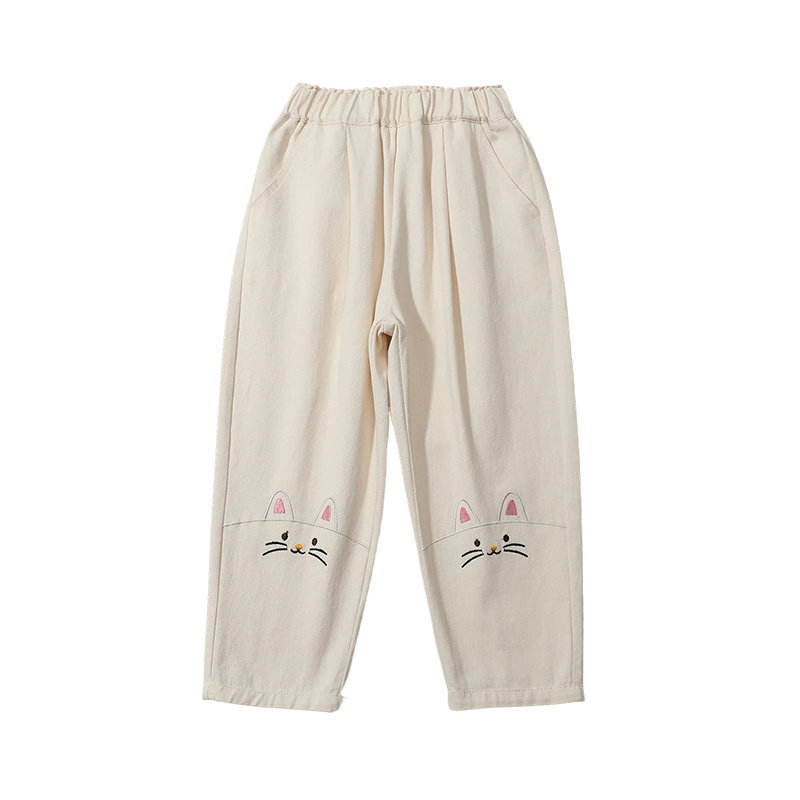 精致刺绣休闲裤女童春秋季新品