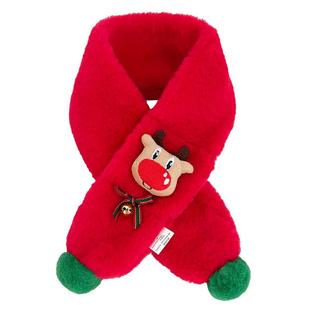 秋冬季儿童圣诞节围巾男童小女孩护颈可爱防风保暖宝宝新款围脖套