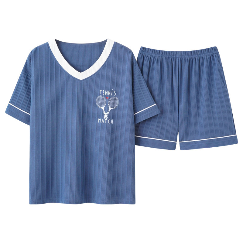 夏季薄款女士短袖短裤睡衣家居服