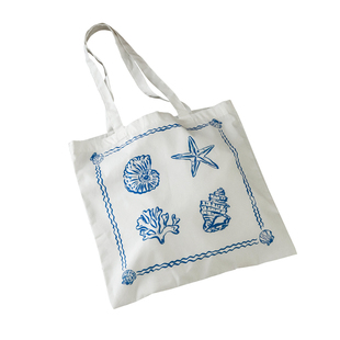 蔷薇海洋 海洋风度假单肩包 ins文艺轻薄帆布包书包 旅游拍照道具