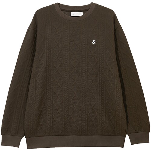 【肌理面料】杰克琼斯男装25年冬季新款宽松提花卫衣刺绣LOGO外套