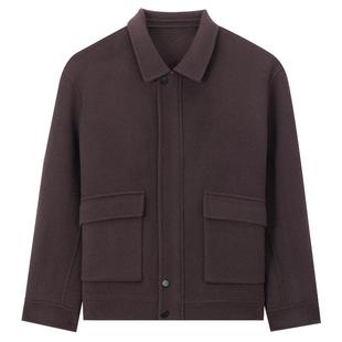 MindBridge男士短款双面呢外套简约毛呢夹克2025年冬翻领羊毛大衣