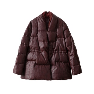 SILVIYE轻国风90白鹅绒羽绒服新中式100%桑蚕丝香云纱加厚外套冬