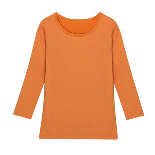 裹优U家童装儿童超薄HEA自发热U领九分袖内衣秋冬保暖打底衫上衣