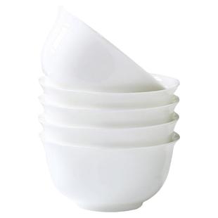 纯白碗家用10个装骨瓷特别好看的吃饭碗白色高温瓷碗十个碗十个盘