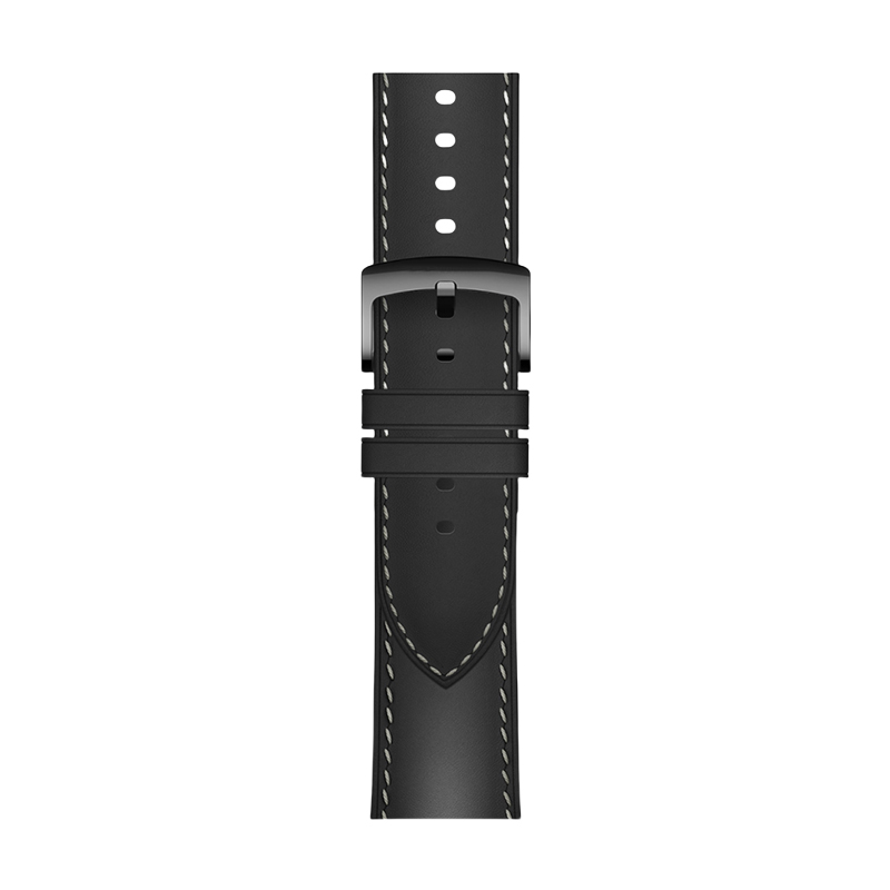 适用华为watch buds表带gt4系列原装同款gt6真皮曜石黑色智能gt5pro男款非原厂配件通用watch4/3腕带46mm22mm