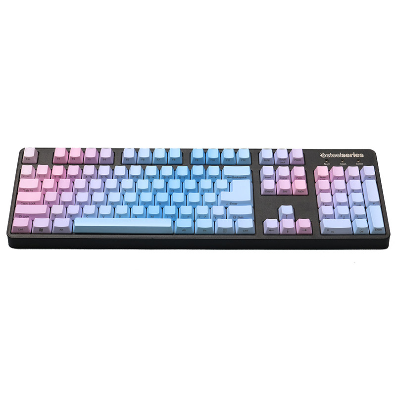 JKDKeys PBT蓝色妖姬正侧刻透光浸染键帽87 104 cherry 3800 8.0