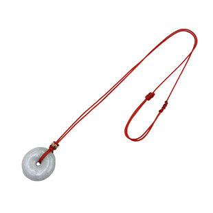 成人儿童特细平安扣挂绳手工编织本命年可调节黄金吊坠项链红绳子