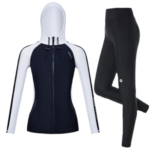 AquaPlay分体泳衣女长袖长裤游泳衣女士防晒水母衣冲浪冬泳潜水服