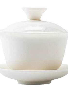 篱缘居高白瓷盖碗功夫茶具