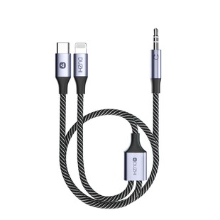 都芝typec适用苹果aux音频线二合一车用3.5车载低音炮发烧级无损汽车手机音响连接线1分2转音频线转接头拖出