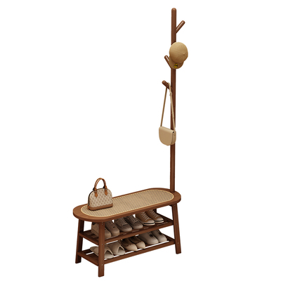 换鞋凳中古风实木鞋架收纳架
