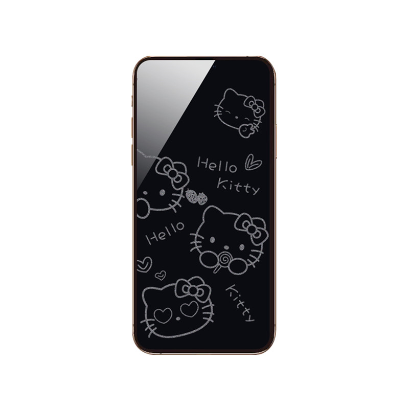 苹果18pro Max卡通息影钢化膜适用iPhone16pro手机膜15全屏防爆膜14隐形图案屏幕13保护膜17可爱高清膜17Pro