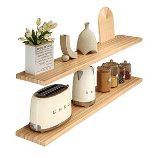 厨房一字板置物架墙上实木隔板墙壁木板搁板壁挂式墙面调料收纳架