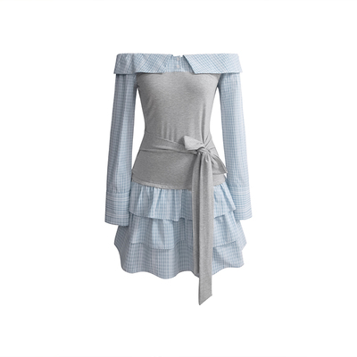 UNIFREEPLUS大码韩系收腰连衣裙