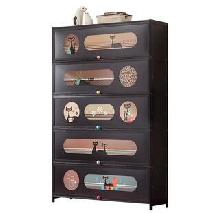 中古风鞋柜家用门口楼道多层入户玄关一体靠墙防尘鞋架储物收纳柜