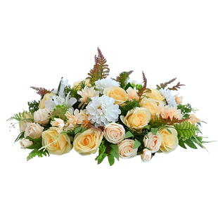 酒店餐桌花摆花仿真花桌花装饰摆件餐厅饭店餐桌转盘中间摆放假花