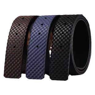 男士皮带不带头3.8头层纯牛皮平滑扣打眼无头腰带真皮双面裤带条