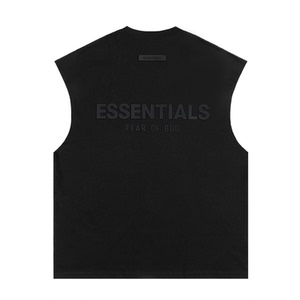 背后压胶essentials背心男无袖马甲纯棉美式FOG高街t恤叠穿上衣夏